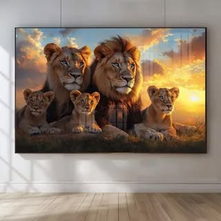 Lion Family Wall Set Frame II