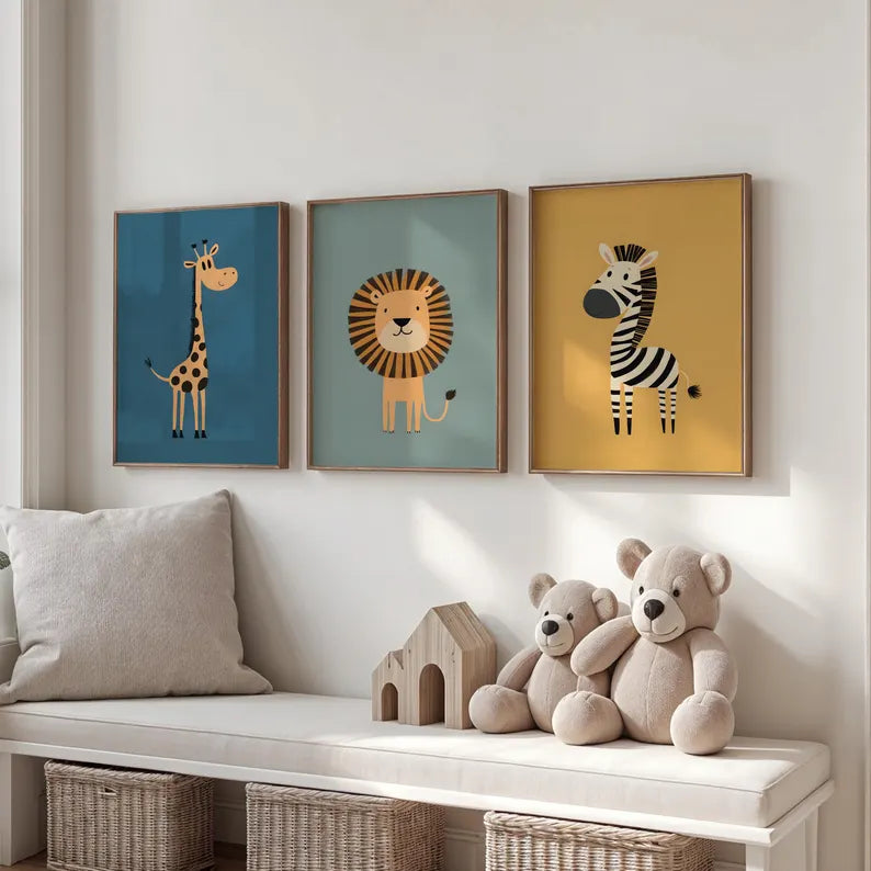 Safari Children's Decor - Set of 3