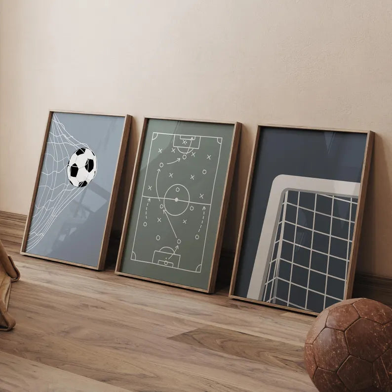 Soccer Wall Art - Set of 3