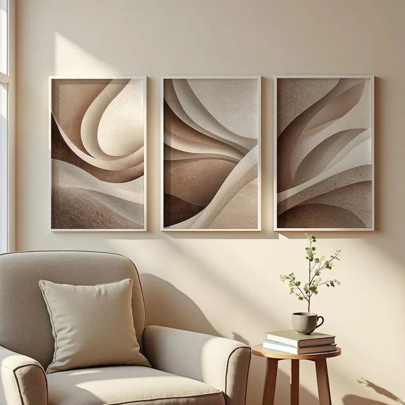 Beige Brown Printable Decor - Set of 3