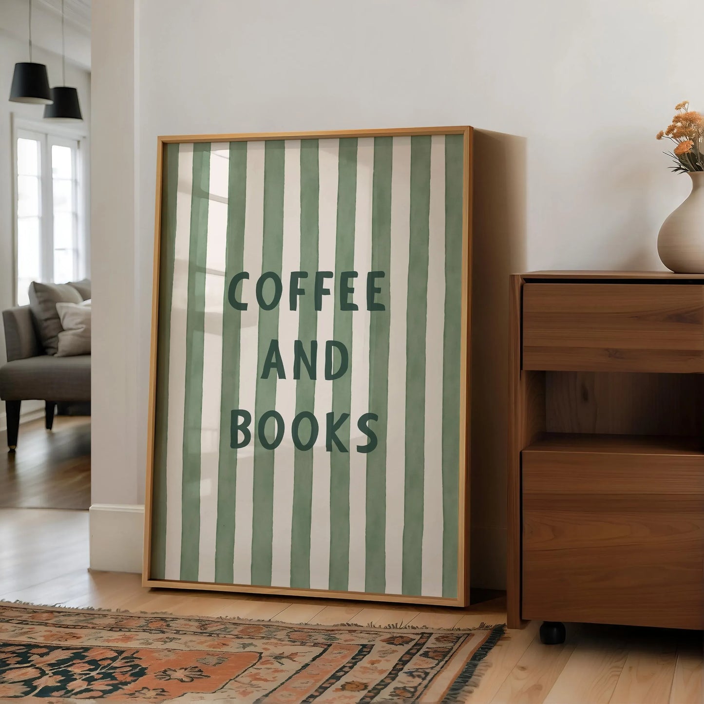 Green Coffee & Books - Set of 2