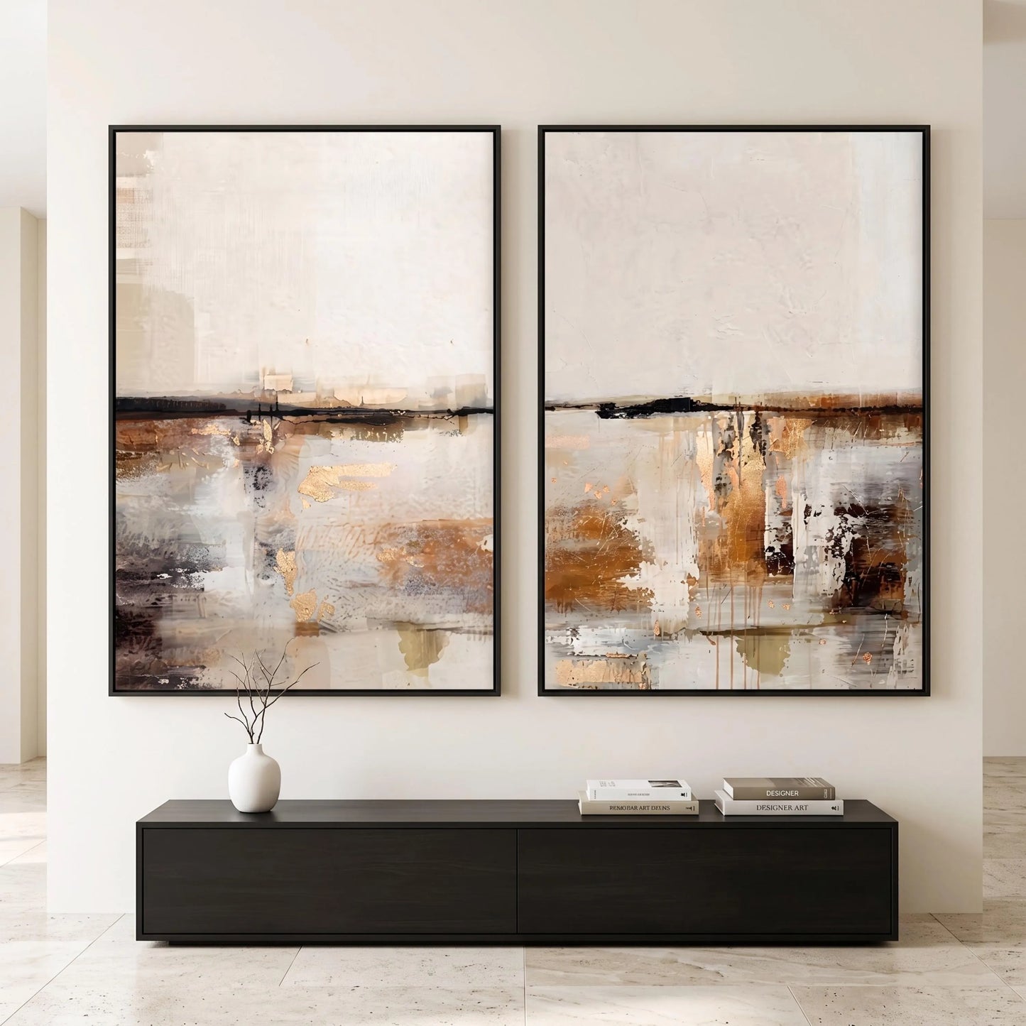 Neutral Beige Brown Decor - Set of 2