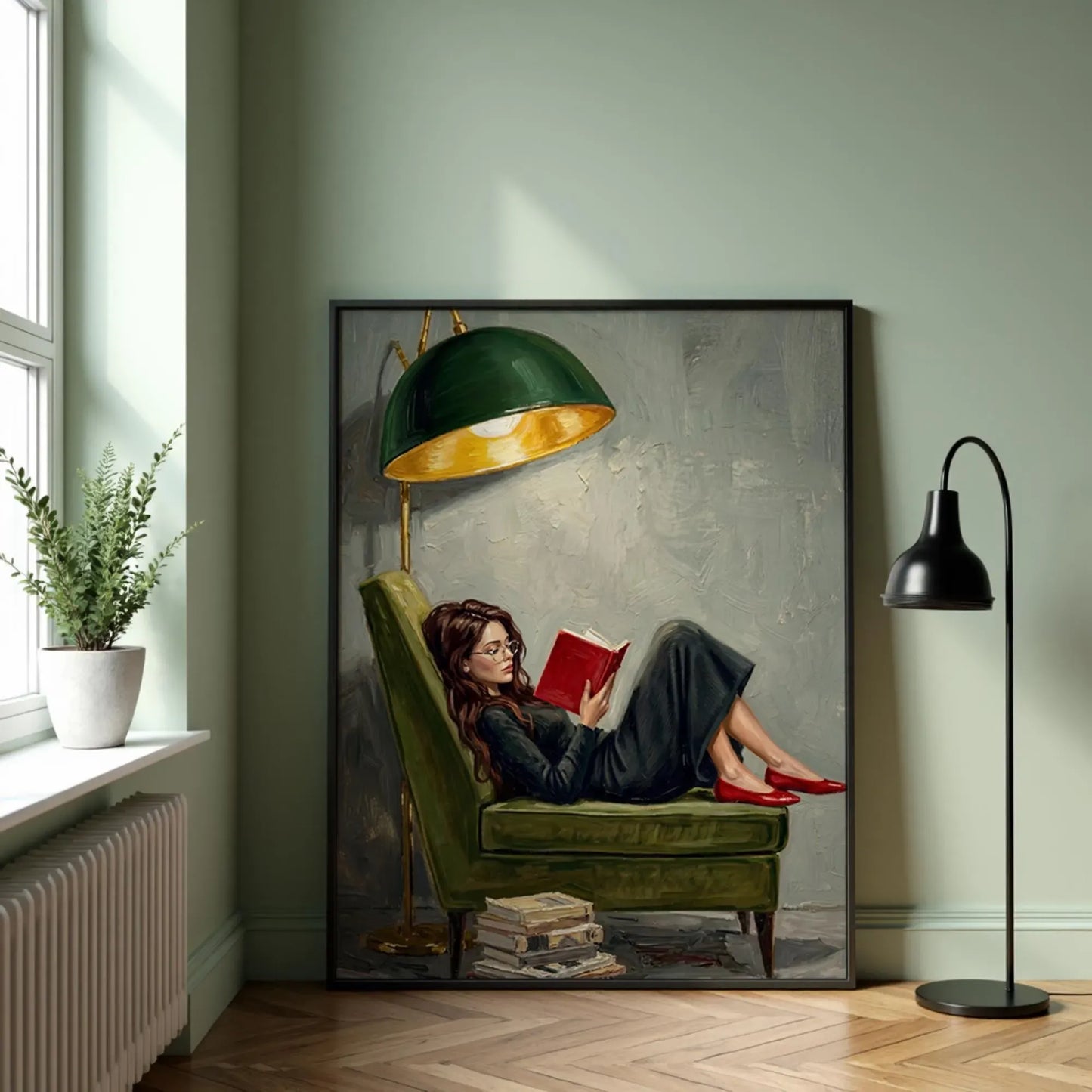 Girl Book Reading - Frame