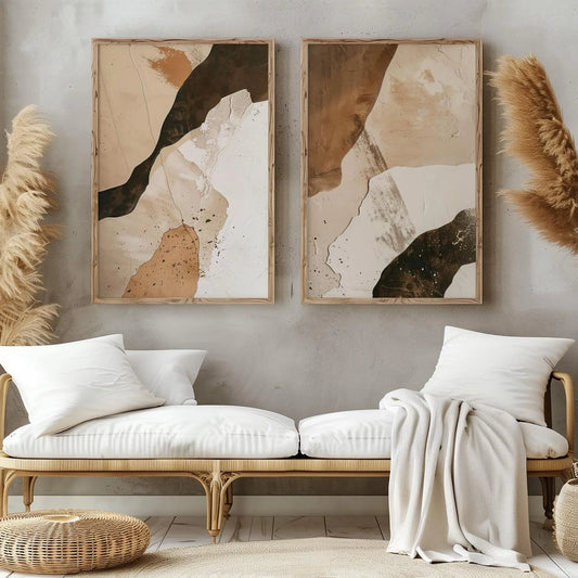 Beige and Brown - Set of 2