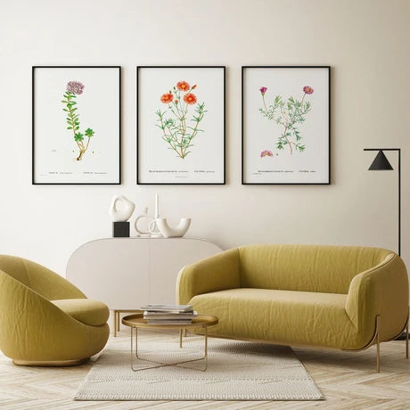 Boho Flowers Art - Set of 3