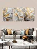 Gold and Grey Flower - Set of 3