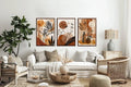 Abstract Floral Framed Boho Set of 3