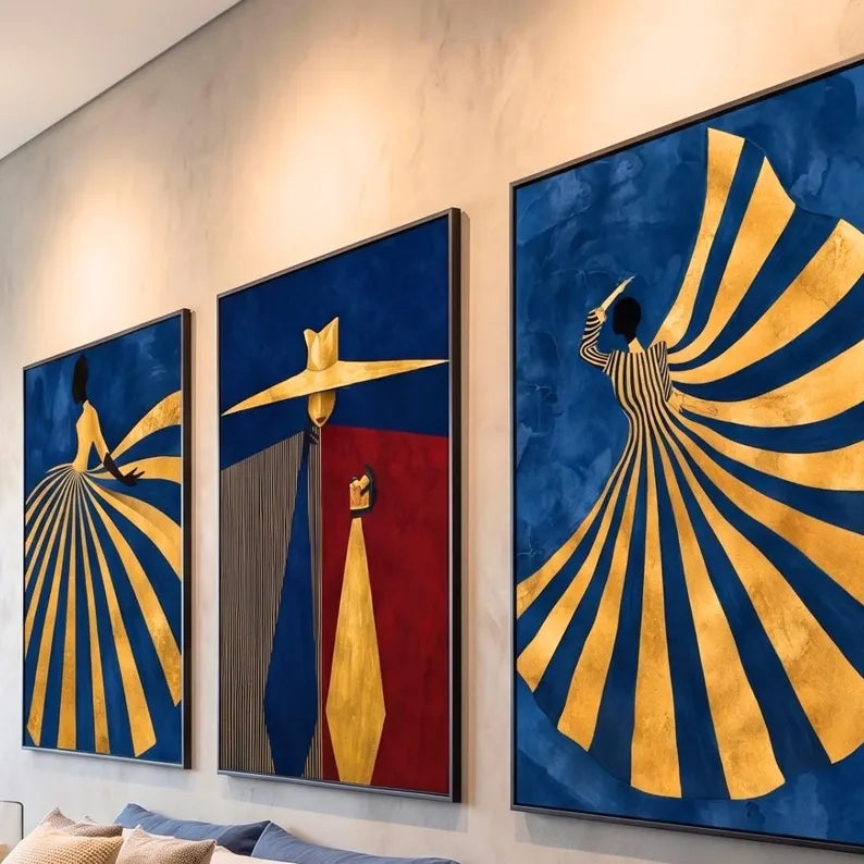 Blue Gold Set of 3 Luxury Fashion