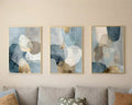 Blue Gray Gold Geometric Set of 3