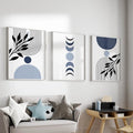 Boho Botanical  Blue Set of 3