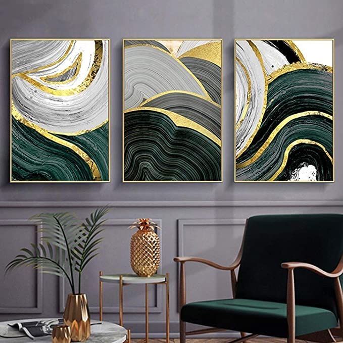 Boho Green Golden - Set of 3