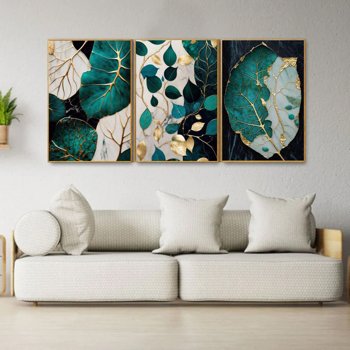 Botanical Leaf Art - Set of 3