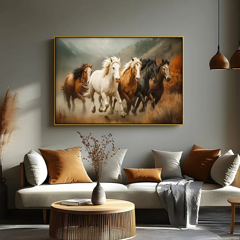 Wild Horses Running Wall Frame