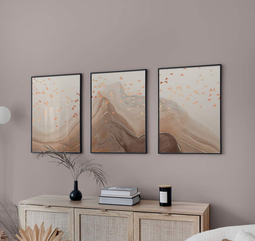 Birds Real Rose Gold - Set of 3