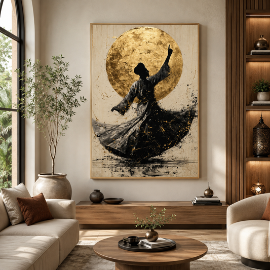 White Sufi Dervish - Canvas Frame