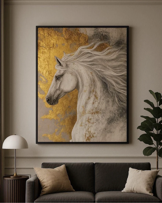 Horse Gold Leaf Wall Frame