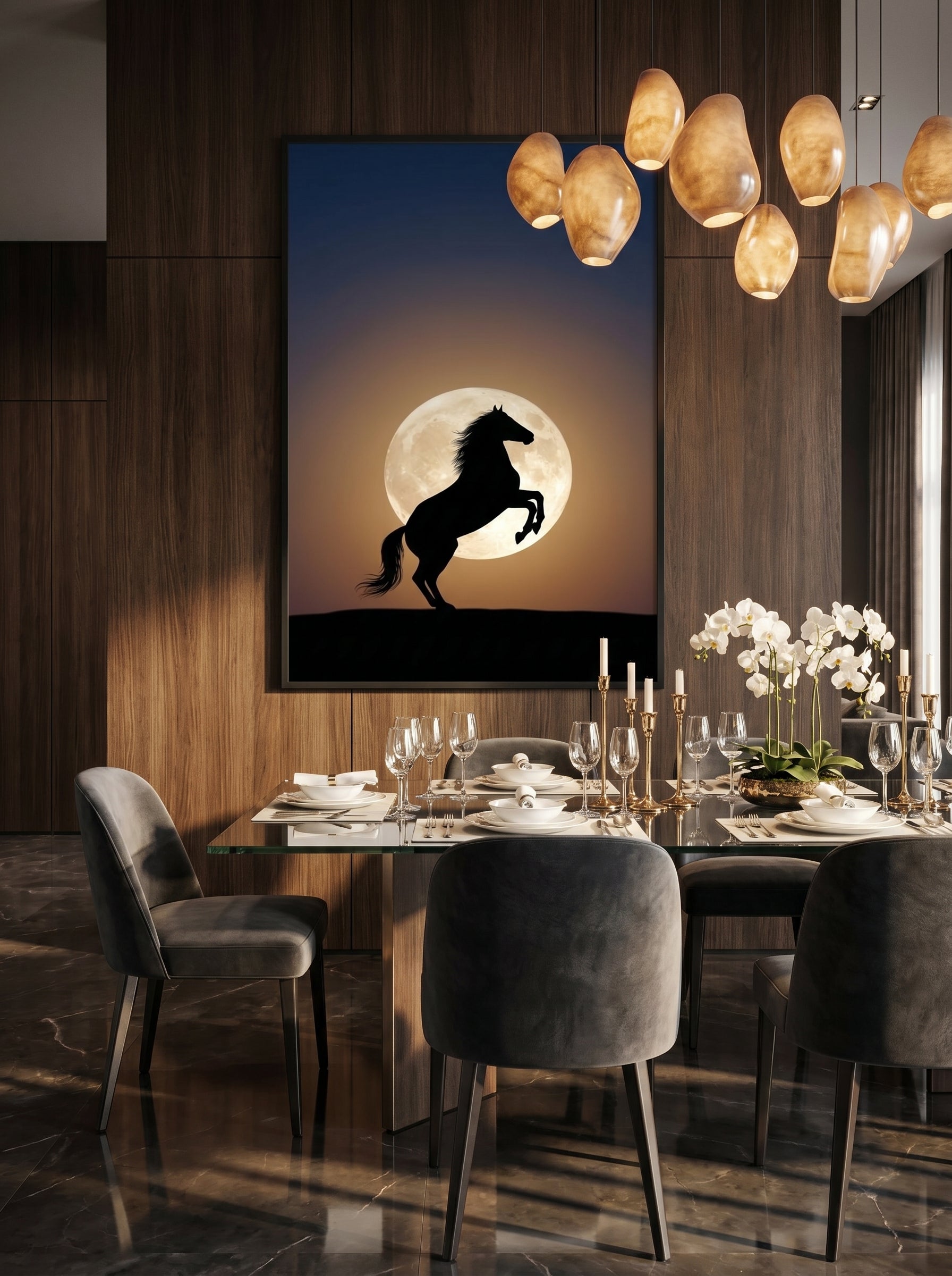 Black Horse Frame Art