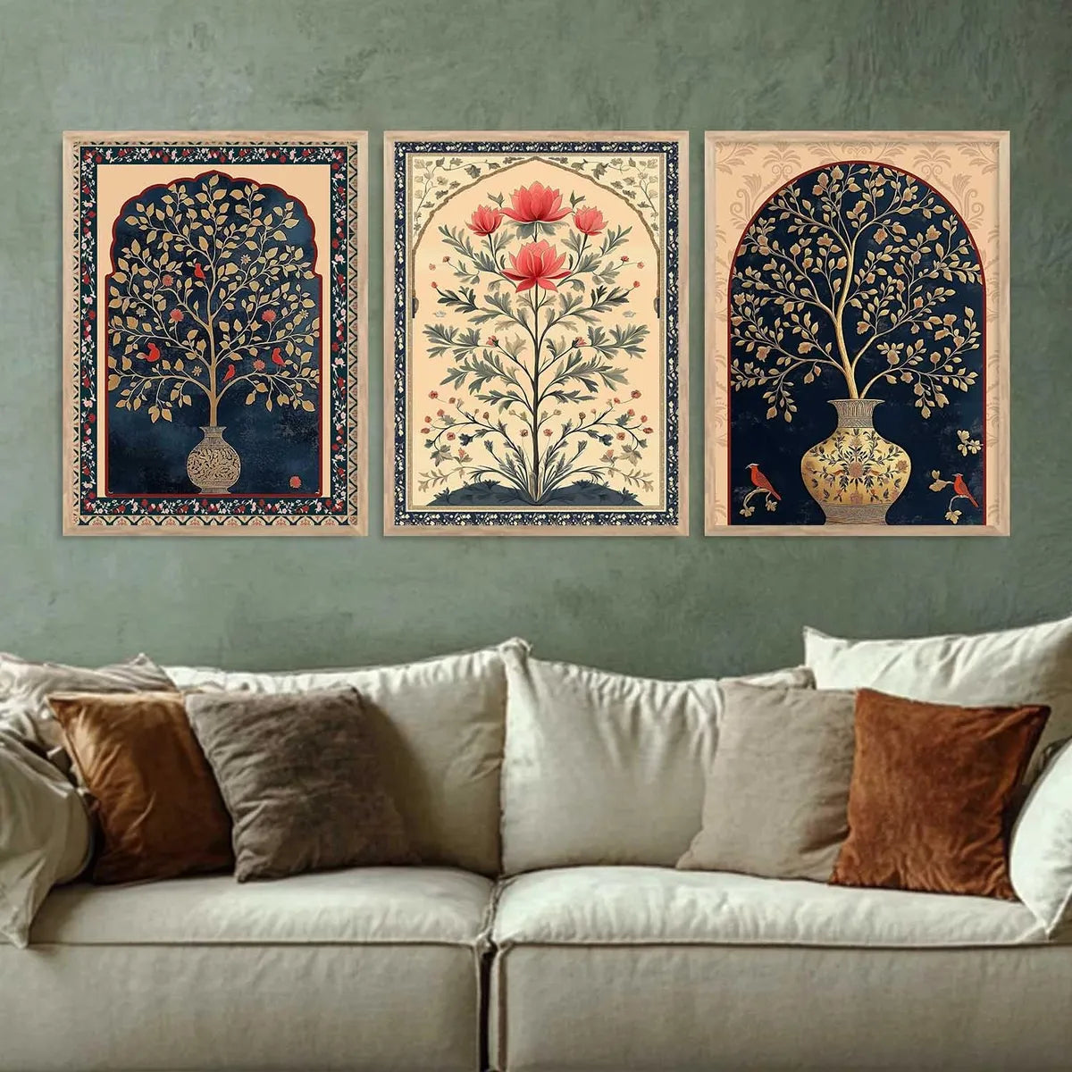 Traditional Floral I - Set of 3
