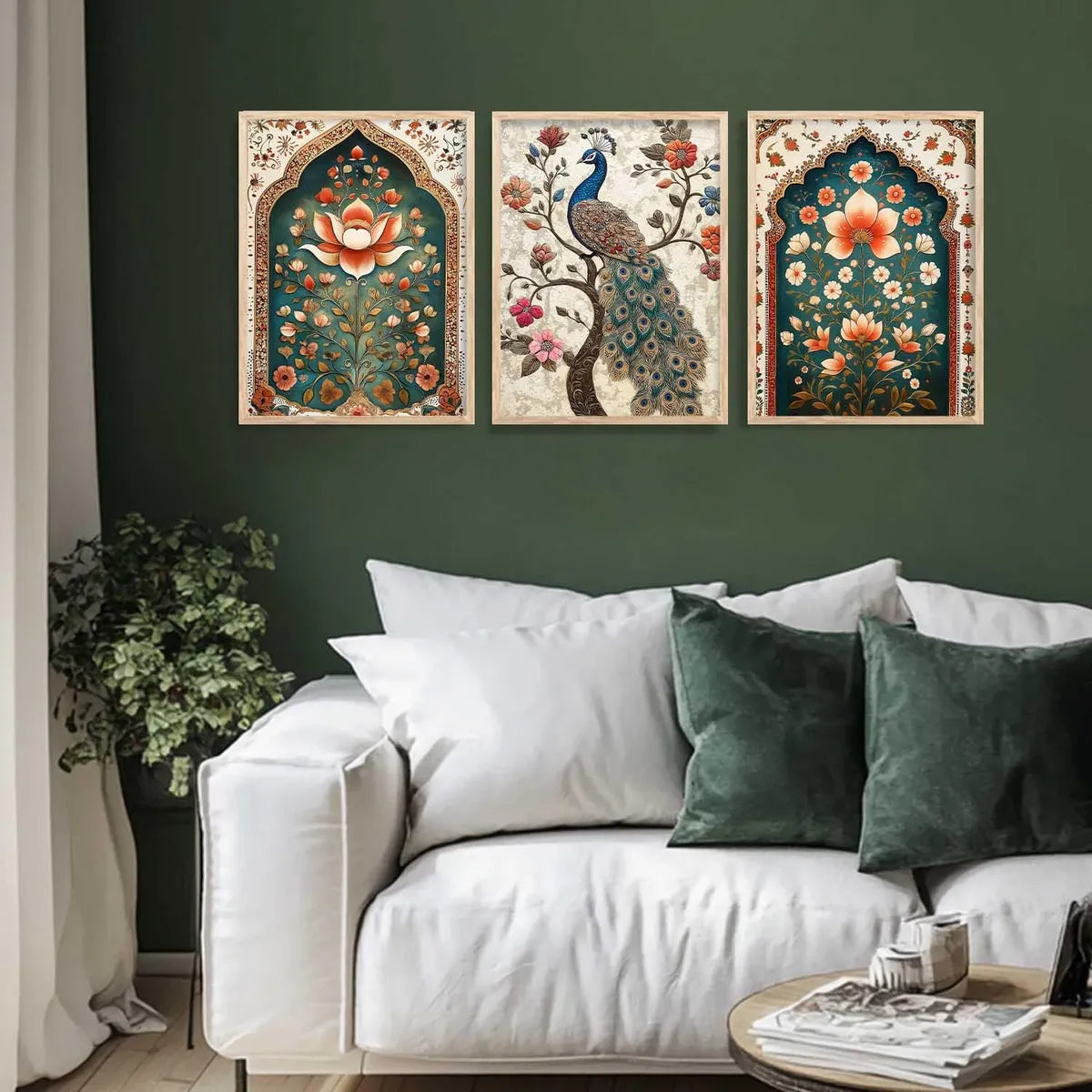 Peacock Wall Art II - Set of 3