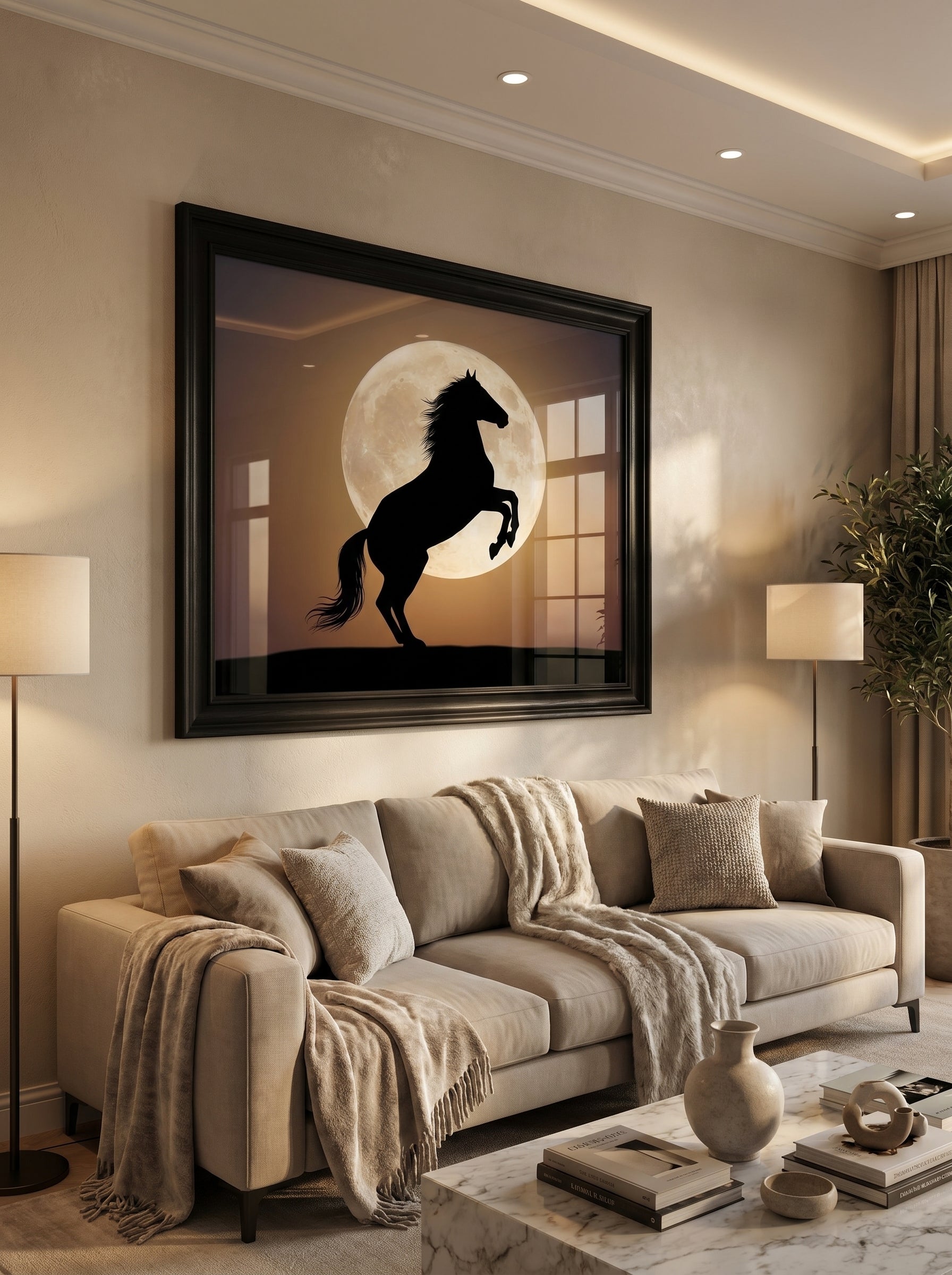 Black Horse Frame Art