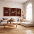 Red Persian Rug Collage Set of 3 | Modren Art Frame