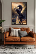 Majestic Black Horse Wall Art – Luxury Power Statement Frame