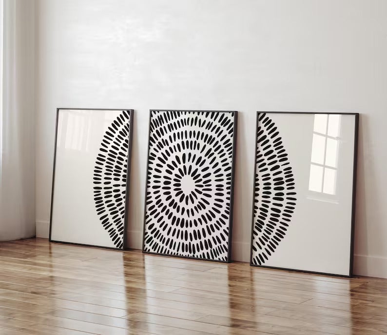 Abstract Dot Circle Prints Set of 3 | Modren Art Frame