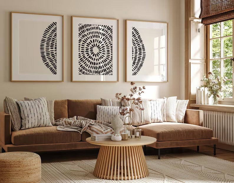 Abstract Dot Circle Prints Set of 3 | Modren Art Frame