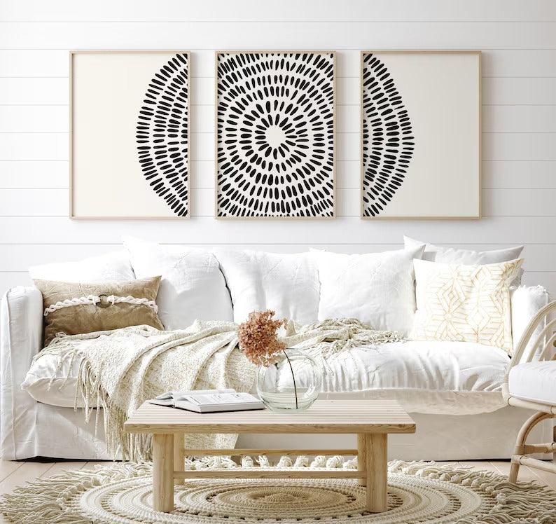 Abstract Dot Circle Prints Set of 3 | Modren Art Frame