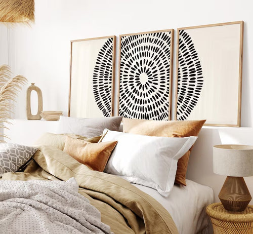 Abstract Dot Circle Prints Set of 3 | Modren Art Frame
