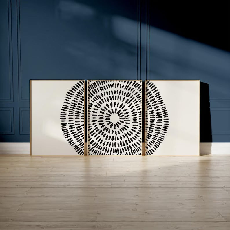 Abstract Dot Circle Prints Set of 3 | Modren Art Frame