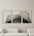 Black Agate Real Gold  - Set of 3