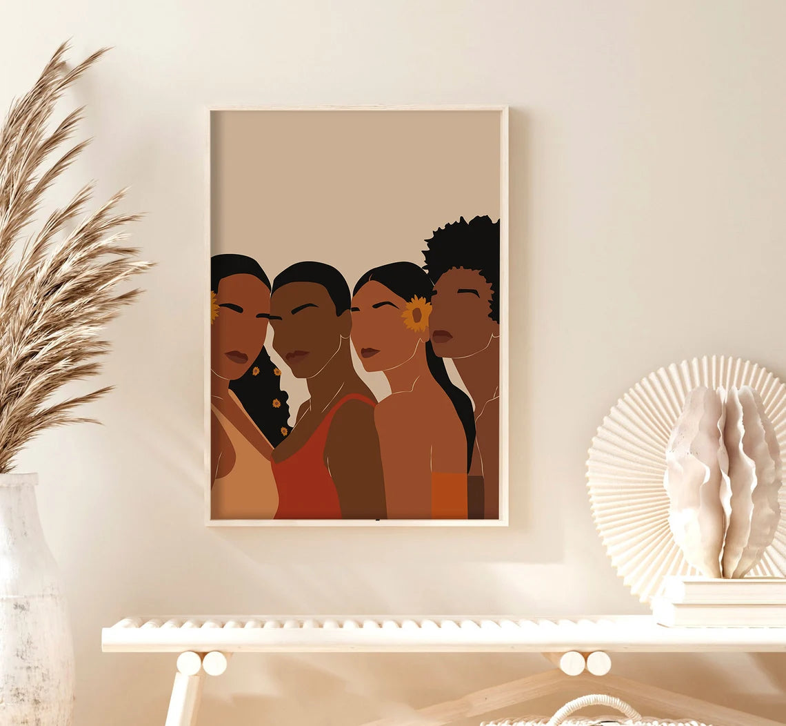 African Black Women Art - Set of 5
