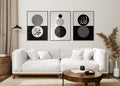 Set of 3 - Boho Black & White Circle Frame Prints - Allah And Muhammad (PBUH)