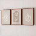 Set of 3 Premium Islamic Wall Art Beige Earthy Tone Come to Salah Come to Success