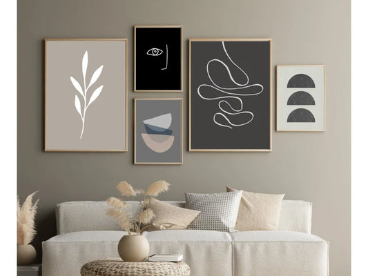 Neutral Gallery Wall - Set of 5