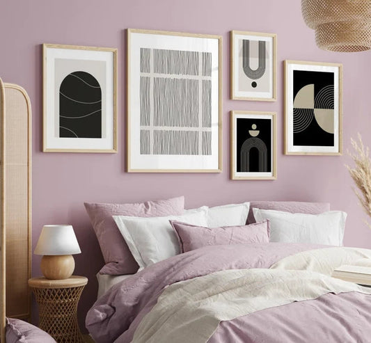 Abstract Geometric Wall Art - Set of 5