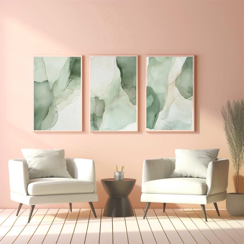 Sage Green Triptych Wall