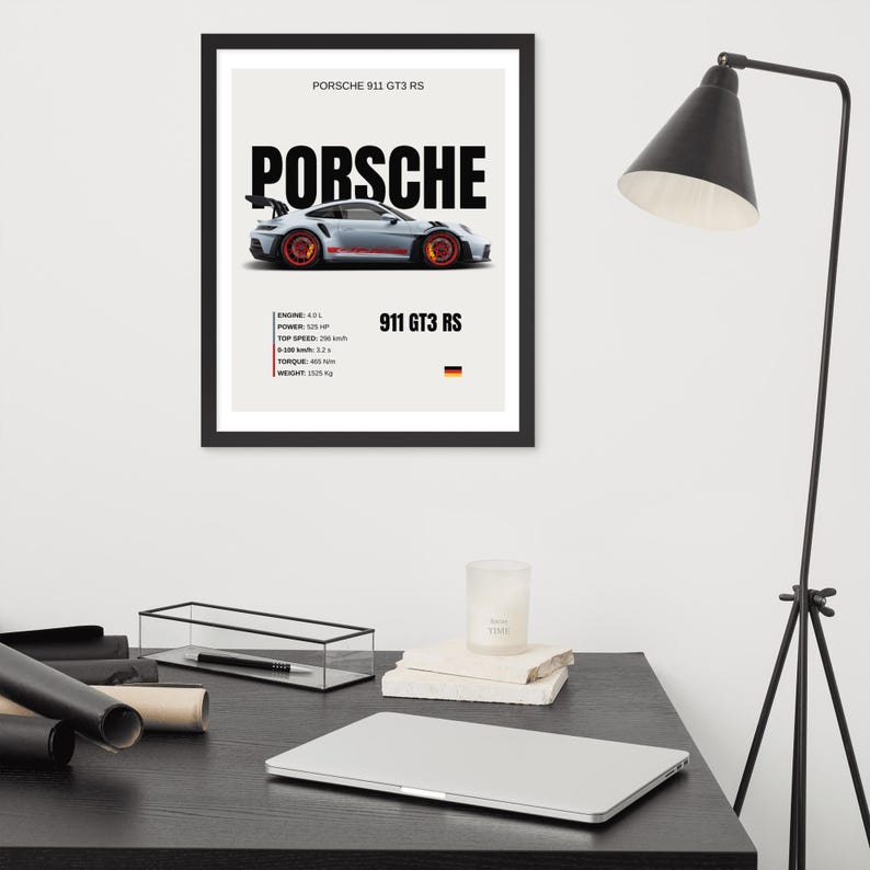 Porsche 911 GT3 RS - German Car Wall Frame