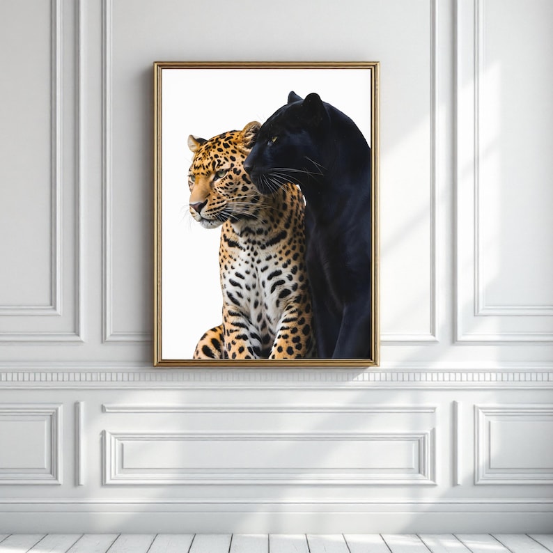 Leopard & Black Panther Wall Art Set of 3