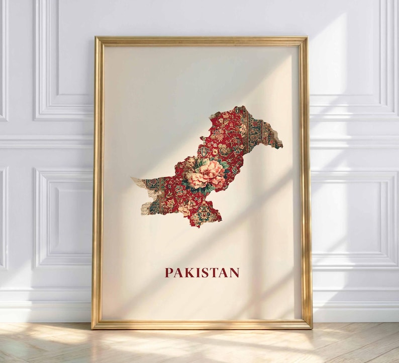 Pakistan Map Wall Frame | Modern Art Frame