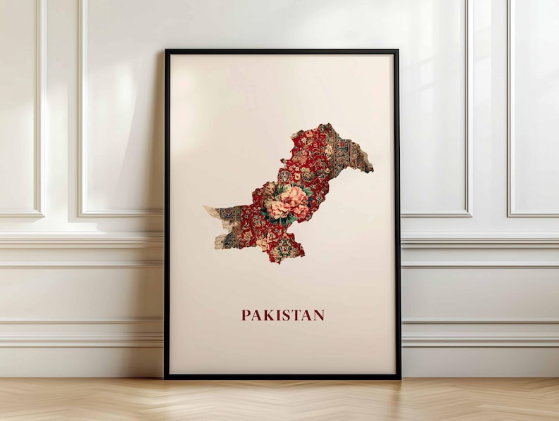 Pakistan Map Wall Frame | Modern Art Frame