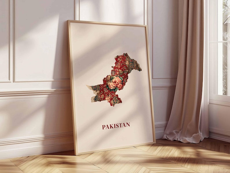 Pakistan Map Wall Frame | Modern Art Frame