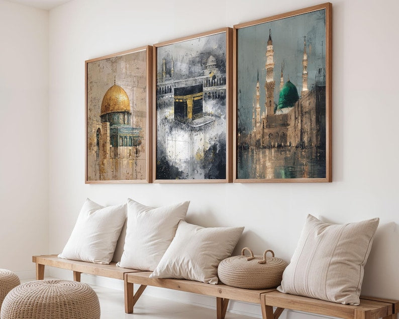 Holy Mosques Wall Art Set of 3