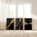 Black and Gold Abstract Wall Art Set of 3
