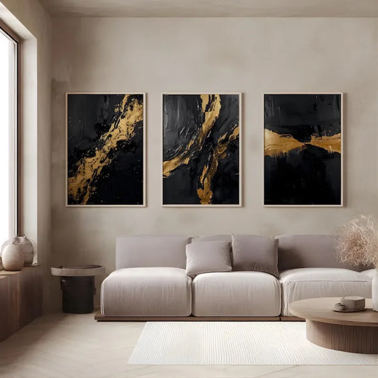 Black Gold Art - Set of 3