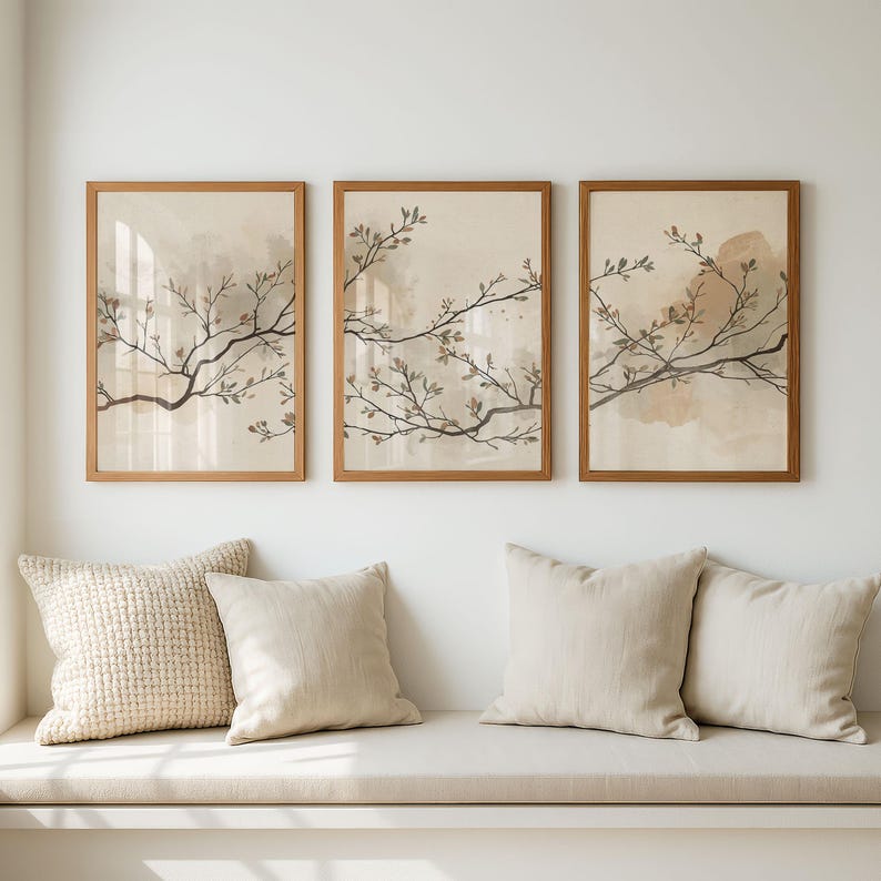 Neutral Botanical Wall Art Set of 3