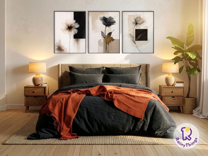 3 Piece Wabi Sabi Textured Abstract Art