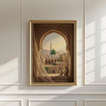 Masjid Nabawi Window Green Wall Frame | Modern Art Frame