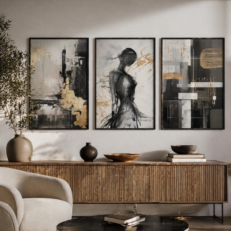 Set of 3 Abstract Figure Prints